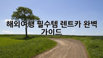 해외여행 필수템! 렌트카 완벽 가이드 🚗🗺️